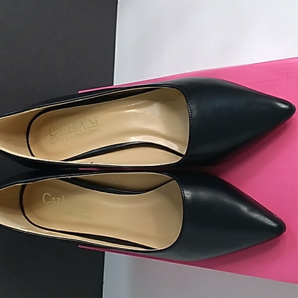 Catherine Malandrino black vegan leather pump heel shoes size 8.5 NEW - Picture 4 of 12